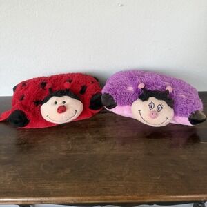 Pillow Pets Lot Pee Wees Ms. Lady Bug Plush Limited Edition Purple Classic Red
